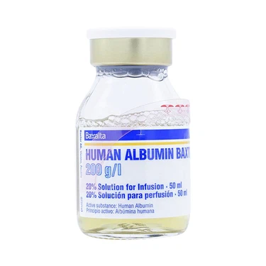 Dung dịch tiêm Human Albumin Baxter 200g/l dùng trong phục hồi và duy trì thể tích máu (50ml)