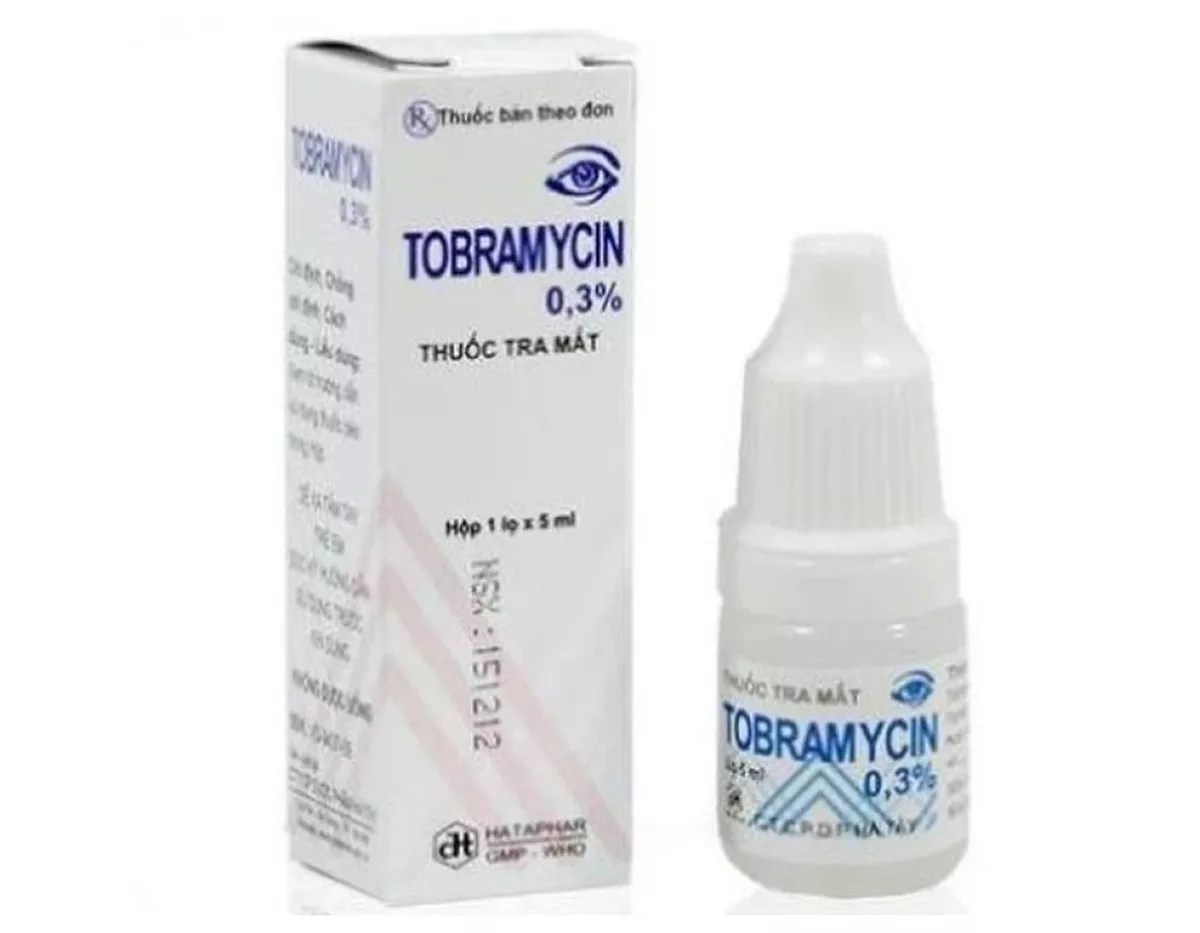 Thuốc nhỏ mắt Tobramycin 0.3% Hà Tây - Điều trị nhiễm khuẩn (lốc 10 lọ x 5ml) 1 Thuốc nhỏ mắt Tobramycin