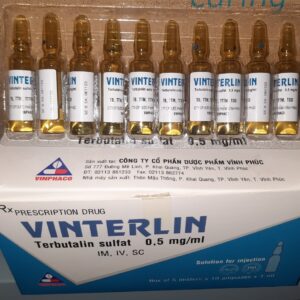 VINTERLIN 0,5mg/ml (Terbutalin sulphat) - Điều trị hen phế quản, phổi (Hộp 5 vỉ x 10 ống)