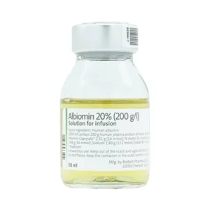 Dịch truyền Albiomin 20% Biotest điều trị sốc, giảm albumin máu, hội chứng thận hư, xơ gan