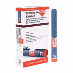 Bút tiêm Humalog Kwikpen Lilly 50/50 - Điều trị đái tháo đường (5 cây x 3ml)