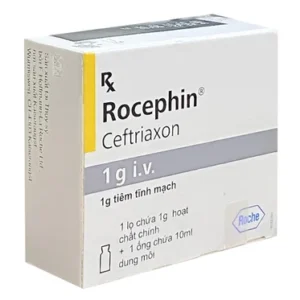 Rocephin 1g Ceftriaxon tiêm tĩnh mạch – thuốc kháng sinh điều trị nhiễm khuẩn nặng