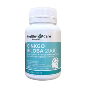 Bổ não Ginkgo Biloba Healthy Care Úc 2000 - Hộp 100 viên
