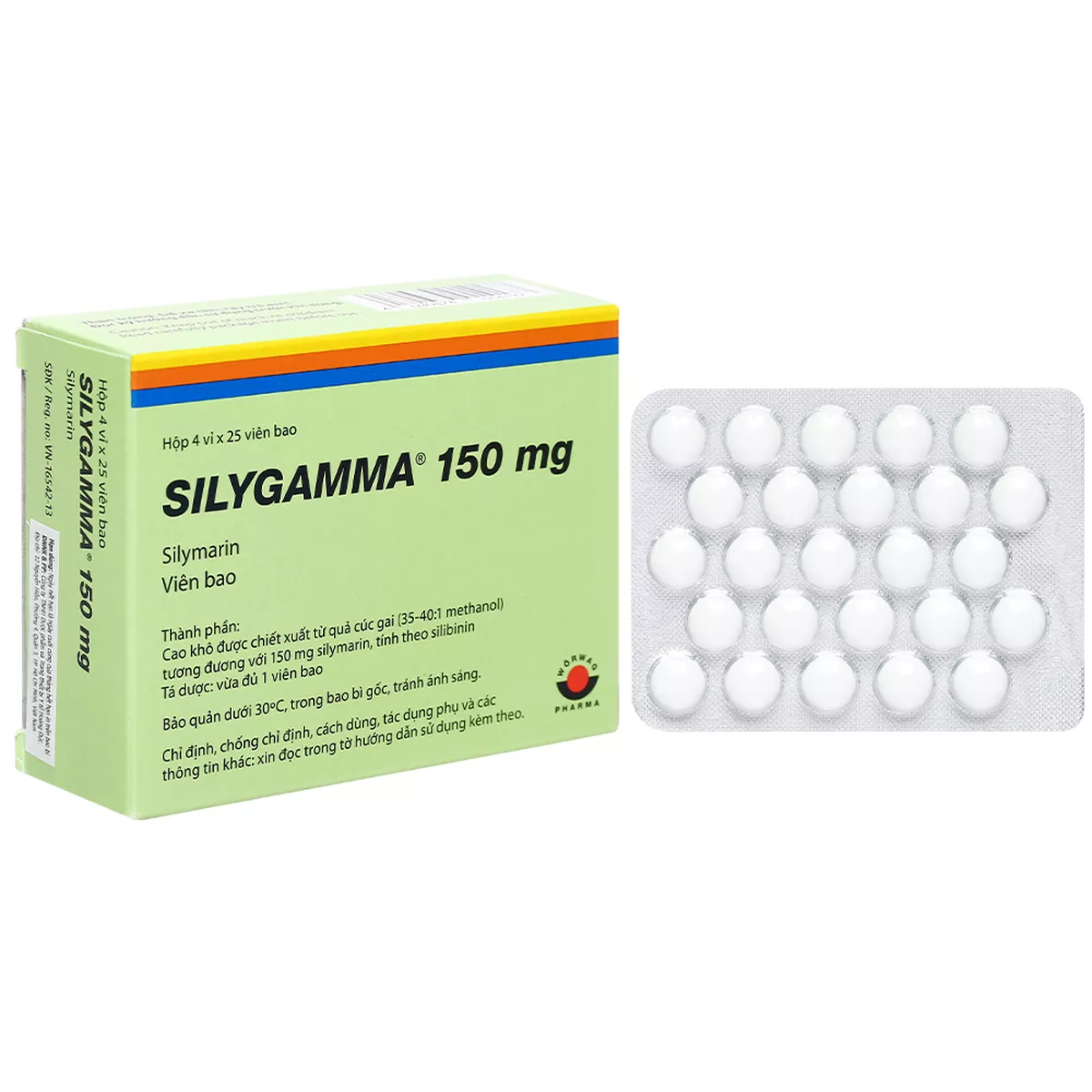 Silygamma 150mg (silymarin) Đức - Hỗ trợ trị các bệnh lý về gan (Hộp 4 vỉ x 25 viên) 1 Silygamma 150mg