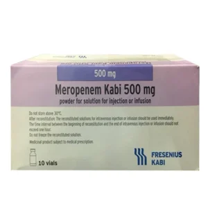 Meropenem Kabi 500mg - Thuốc điều trị nhiễm khuẩn của Italy (Hộp 10 lọ)