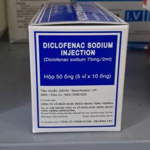 Diclofenac Sodium Injection 75mg/2ml – thuốc tiêm giảm đau, kháng viêm do NutriPharma phân phối