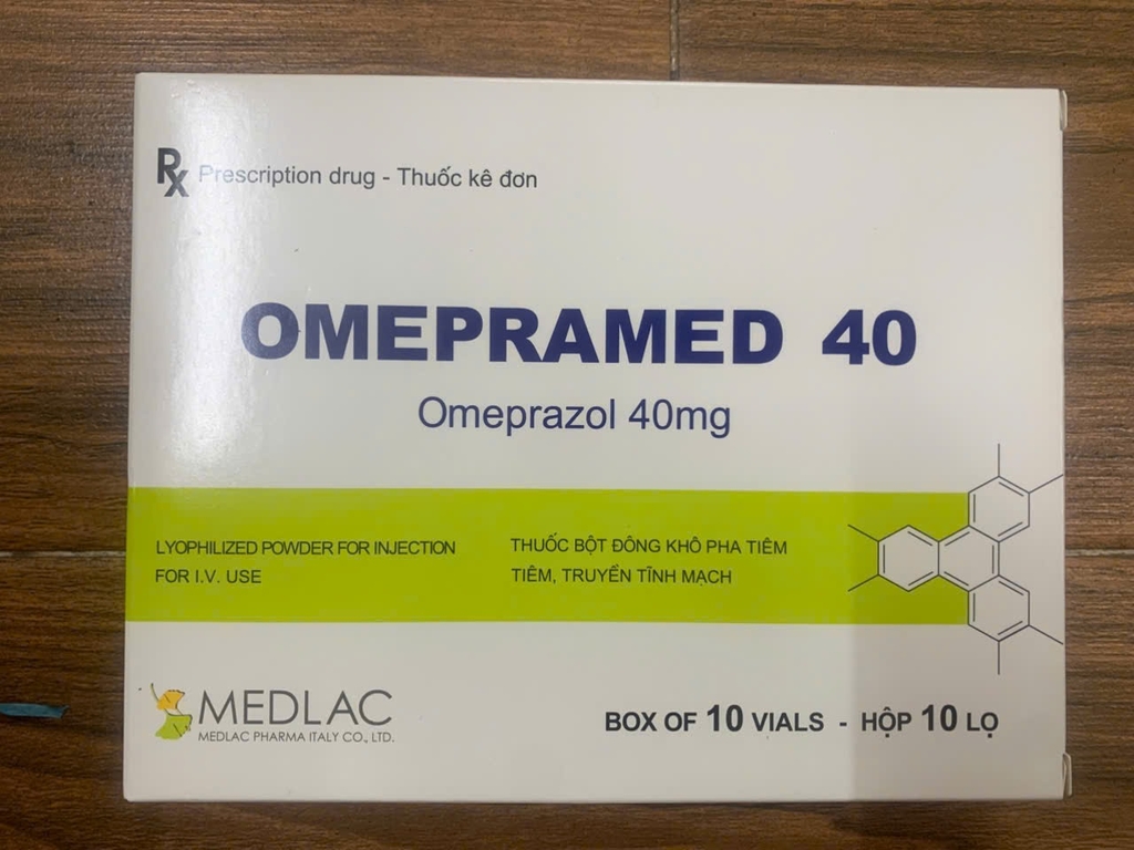 OMEPRAMED 40 (Omeprazol) - Điều trị viên loét dạ dày, thực quản (Hộp 10 lọ) 1 OMEPRAMED 40 (Omeprazol)