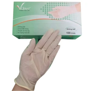 Găng tay y tế không bột Vglove size M (thùng 10 hộp x 100 chiếc)