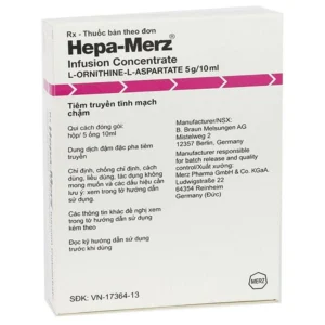 Thuốc Hepa-Merz (L-ornithine L-aspartate) 5g/ – Điều trị bệnh gan cấp tính và mãn tính (hộp 5 ống x 10ml)