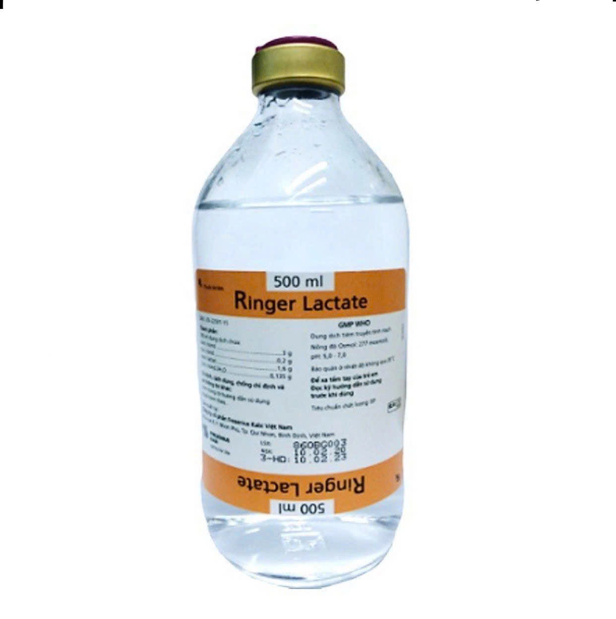 Dung dịch tiêm truyền Ringer Lactate Kabi - Chai 500ml (Thùng 12 chai) 1 Dung dịch tiêm truyền Ringer Lactate Kabi – Chai 500ml