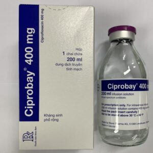 Thuốc Ciprobay 400mg (ciprofloxacin) - Thuốc trị ký sinh trùng, chống nhiễm khuẩn, kháng virus và kháng nấm (200ml)