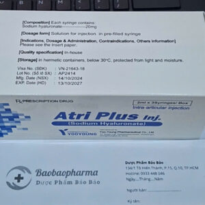 Thuốc Atri Plus Inj/Yutri Inj (Sodium hyaluronate - Hyalgan) - Thuốc tiêm khớp