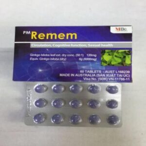 Thuốc PM Remem (Ginkgo biloba) - Điều trị suy tuần hoàn não, cải thiện trí nhớ (Hộp 4 vỉ x 15 viên)