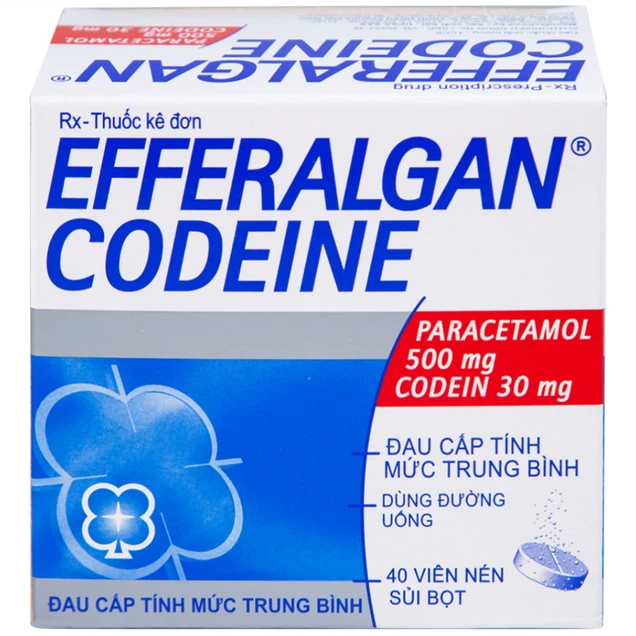 Efferalgan Codeine – Giảm đau hiệu quả cho đau cấp tính mức trung bình (10 vỉ x 4 viên) 1 Efferalgan Codeine 500mg/30mg – Thuốc giảm đau dạng sủi chứa Paracetamol và Codeine, hộp 40 viên, chính hãng từ Pháp