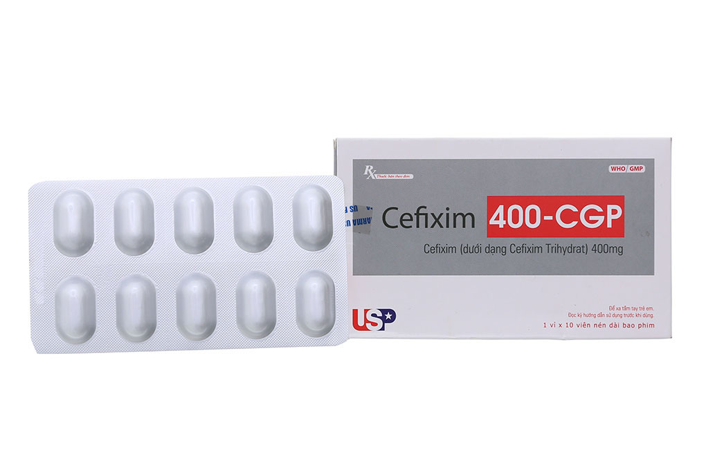 CEFIXIM 400 USP Hộp/10Viên chỉ định Nhiễm trùng đường hô hấp - Nhiễm khuẩn tai mũi họng 1 Cefixim