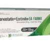 ATORVASTATIN+EZETIMMIBE -5A FARMA 20mg/10mg Hộp/30V/16_phòng ngừa các bệnh tim mạch