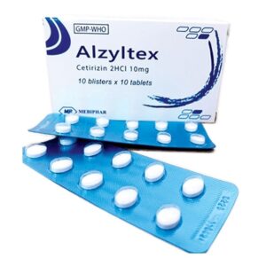 ALZYLTEX (Cetirizin) MEBIPHAR - Điều trị viêm mũi dị ứng; mày đay mạn tính vô căn (hộp 100 viên)
