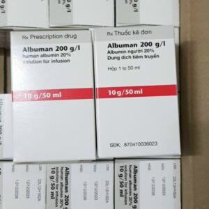 Dung dịch tiêm truyền Albuman 20% Human Albumin 200 g/l – Hộp 1 lọ 50ml dùng điều trị hạ albumin, xơ gan, sốc giảm thể tích