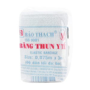 Băng thun y tế 2 móc Bảo Thạch 0.075m x 3m (lốc 10 cái)