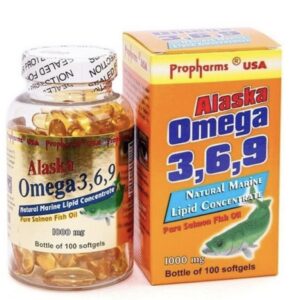 Omega 369 Alaska Propharms – Bổ sung Omega 3,6,9, tốt cho tim mạch, não bộ và mắt (C/100V) (viên nang mềm)