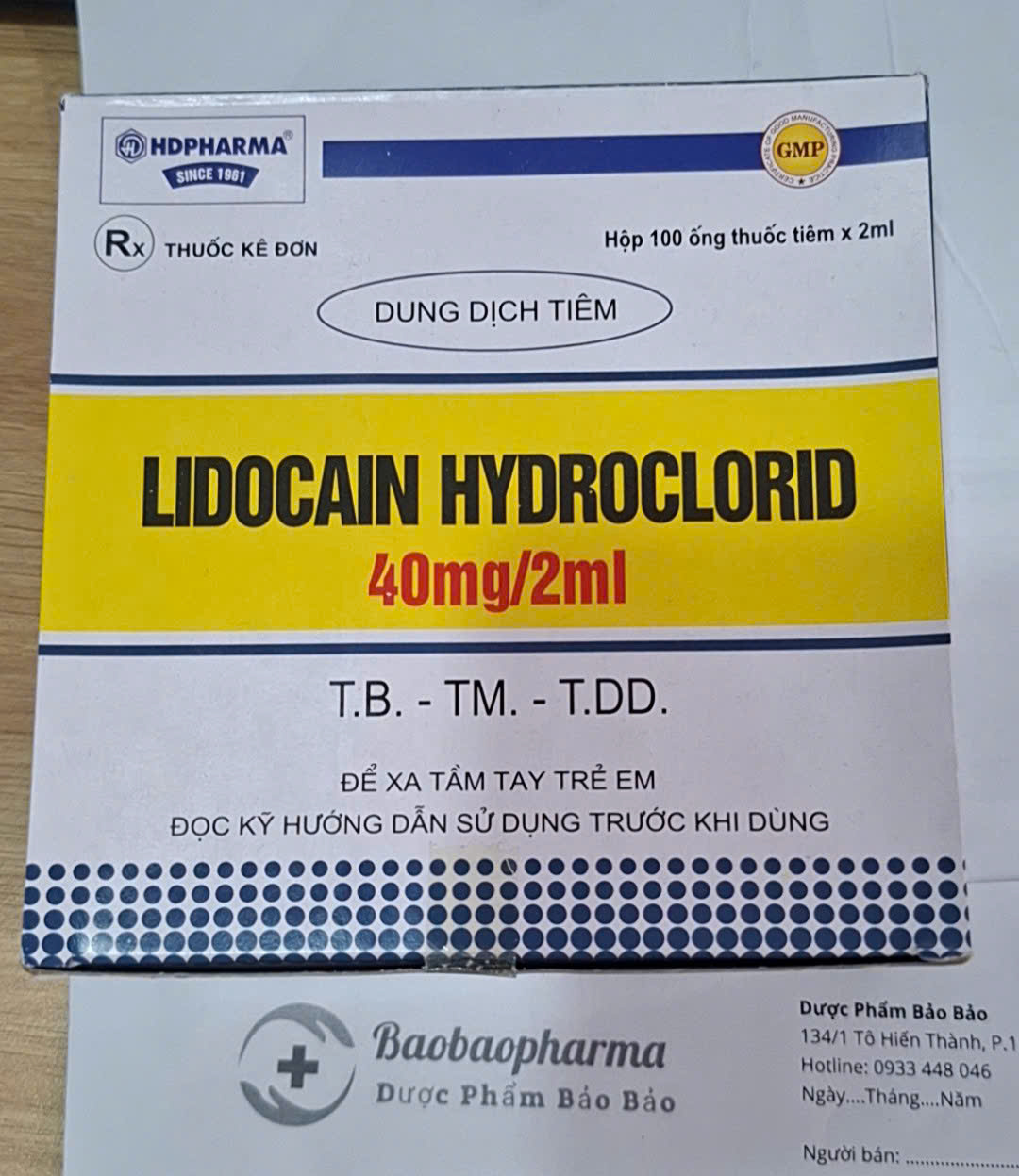 Thuốc LIDOCAIN HYDROCLORID 40mg/2ml (Lidocain hydroclorid) HD - Thuốc gây tê, gây mê, giãn cơ, giải dãn cơ (hộp 100 ống x 2ml) 1 Thuốc LIDOCAIN HYDROCLORID 40mg/2ml (Lidocain hydroclorid) HD - Thuốc gây tê, gây mê, giãn cơ, giải dãn cơ (hộp 100 ống x 2ml)