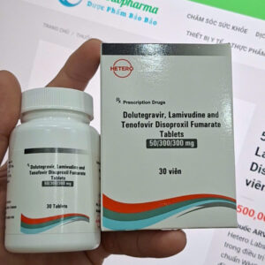 Thuốc ARV Hetero 50/300/300mg (Dolutegravir, Lamivudine và Tenofovir Disoproxil Fumarate) (Hộp 30 viên)