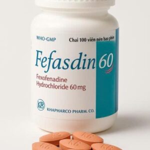 Thuốc Fefasdin 60mg – Fexofenadine Hydrochloride trị viêm mũi dị ứng, mề đay – Khapharco sản xuất – Hộp 100 viên