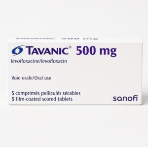 Hộp thuốc Tavanic 500mg Levofloxacin – Sanofi Pháp, điều trị nhiễm khuẩn
