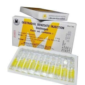 Oestradiol Benzoate Injection 5mg March Pharmaceutical – thuốc tiêm estrogen điều trị rối loạn kinh nguyệt, mãn kinh, phòng loãng xương