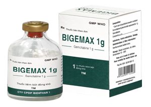 Bigemax 1g (Gemcitabin) – Thuốc hóa trị ung thư chính hãng Bidiphar (Hộp 1 lọ bột đông khô pha tiêm)