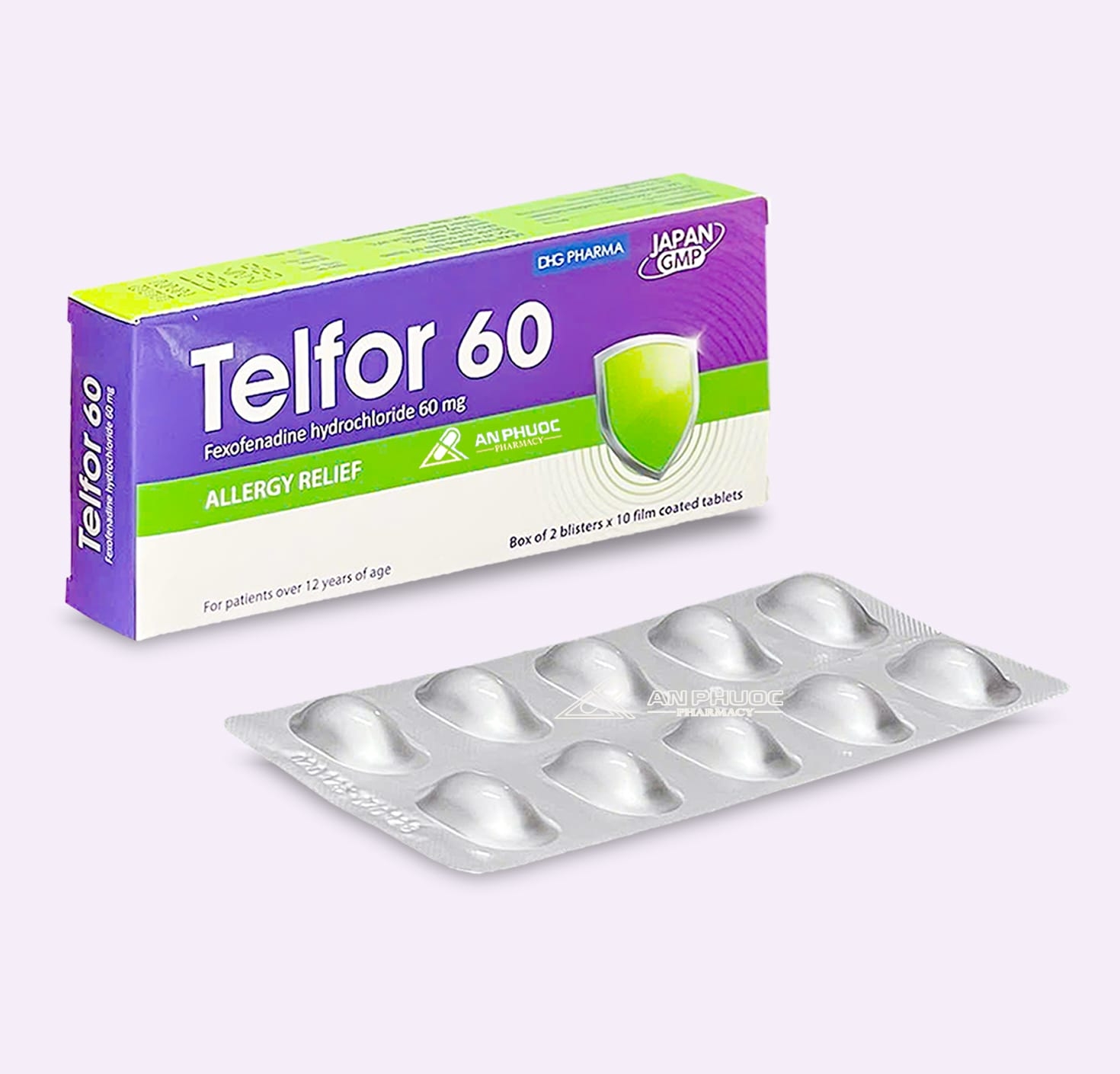 Telfor 60 – Thuốc chống dị ứng Fexofenadine 60mg hiệu quả (hộp 2 vỉ x 10 viên) 1 Telfor 60