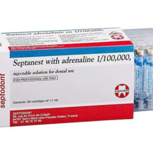 Septanest 1/100.000 (Adrenalina) – Thuốc tê xanh nha khoa của Septodont (Pháp) (hộp 50 ống) 1,100,000 VND