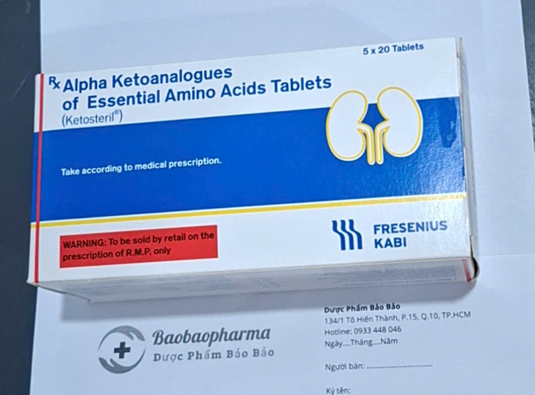 Ketosteril Alpha Ketoanalogues Tables (Hộp 5 vỉ x 20 viên) 1 Keto