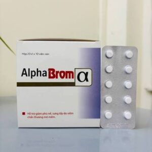 AlphaBrom α – Hỗ trợ giảm phù nề, sưng viêm sau chấn thương và phẫu thuật (hộp 20 vỉ x 10 viên)