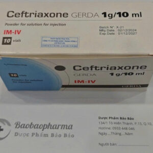 Ceftriaxone 1g/10ml – Thuốc kháng sinh tiêm điều trị nhiễm khuẩn nặng của Tây Ban Nha (hộp 10 lọ)
