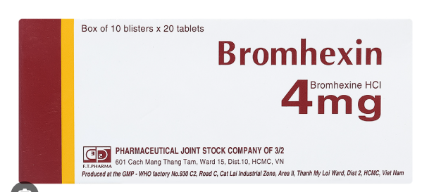 Bromhexin 4mg – Thuốc Long Đờm, Hỗ Trợ Điều Trị Các Bệnh Đường Hô Hấp (hộp 10 vỉ x 20 viên) 1 Bromhexin
